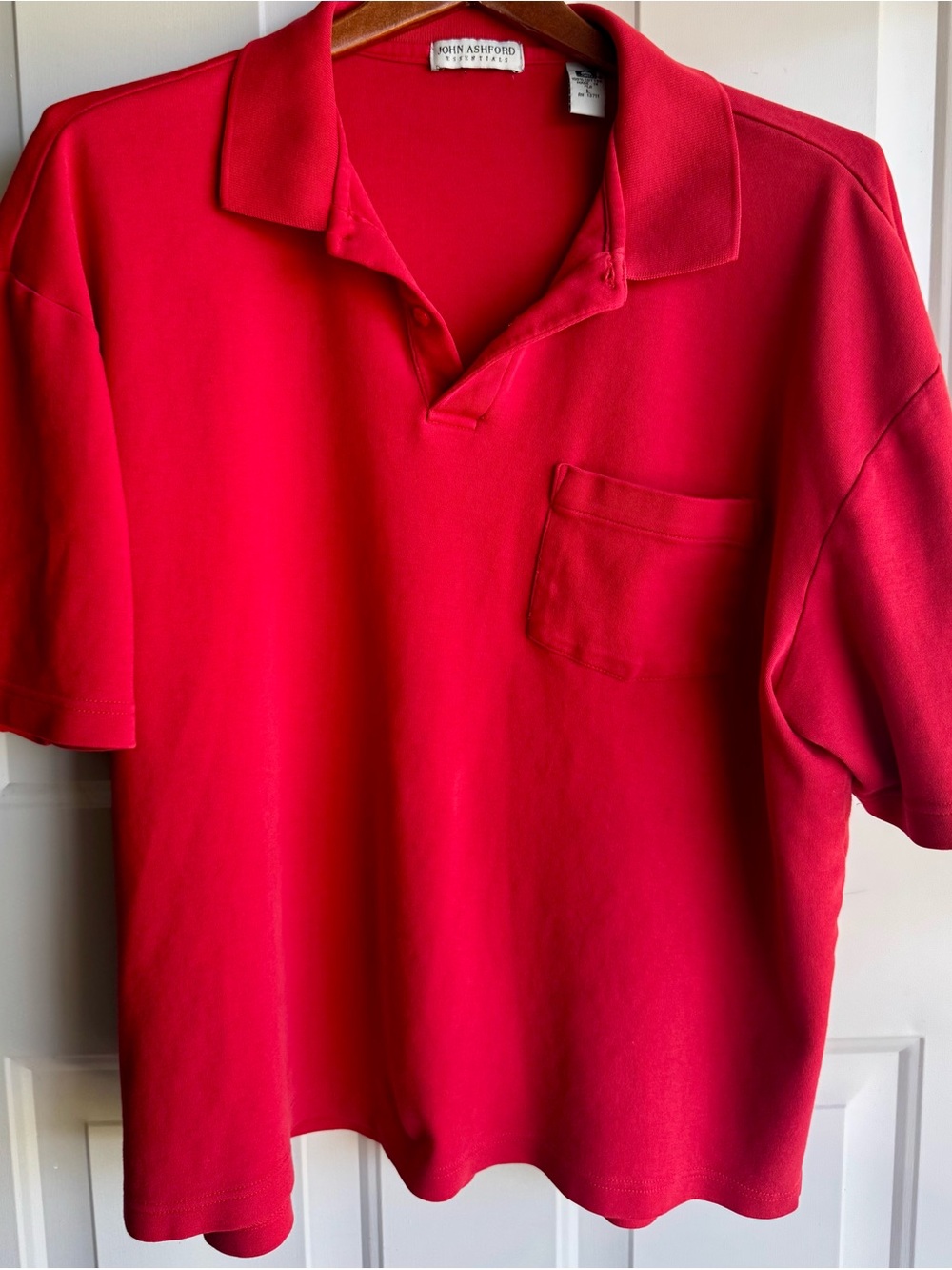 John Ashford Essentials Red Polo Shirt Men’s Short Sleeve Pocket